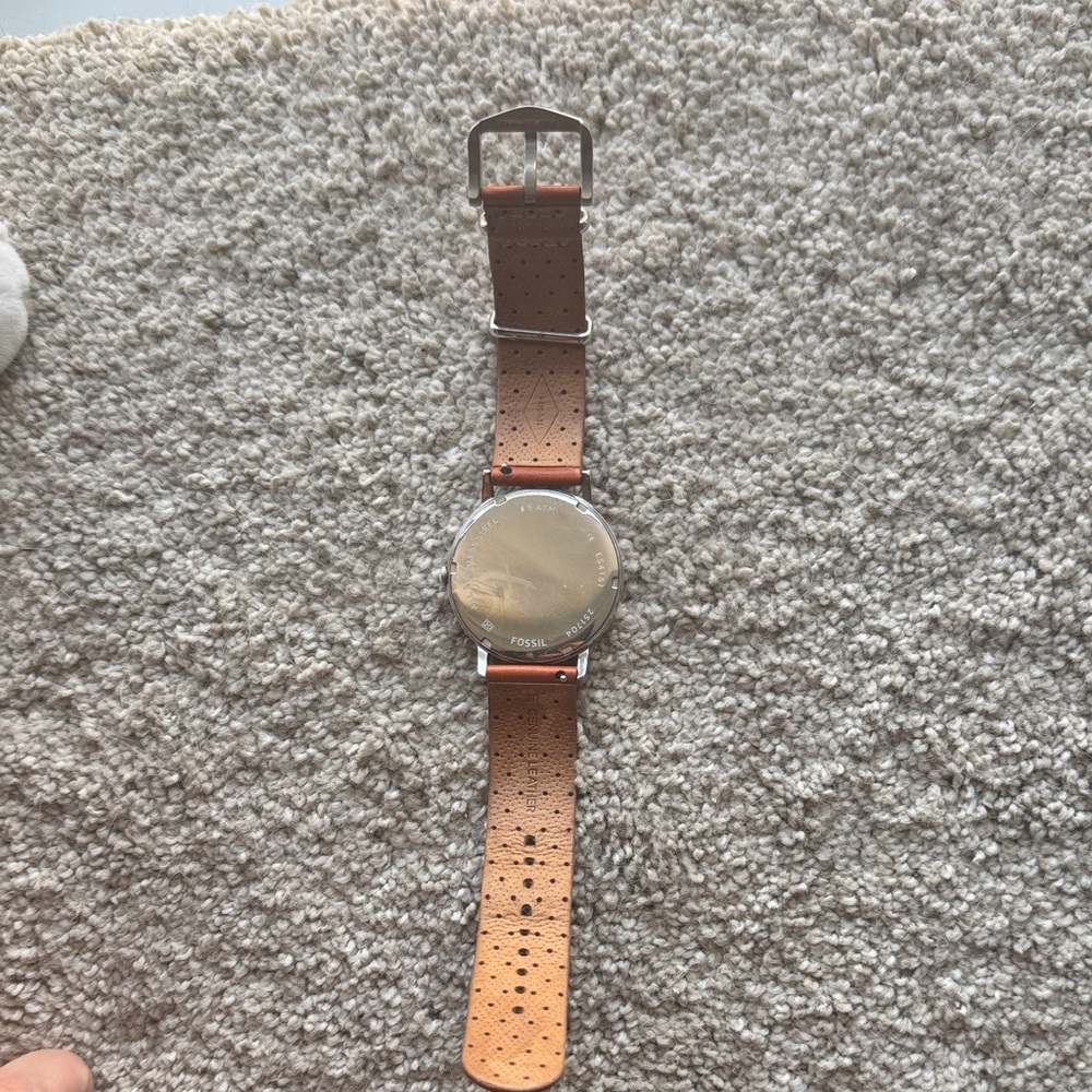 Fossil Gold-Tone Watch with Tan Leather Strap - Picture 3 of 4